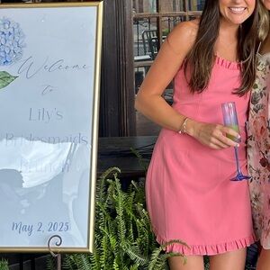 French Connection Whisper Frill Dress / Pink